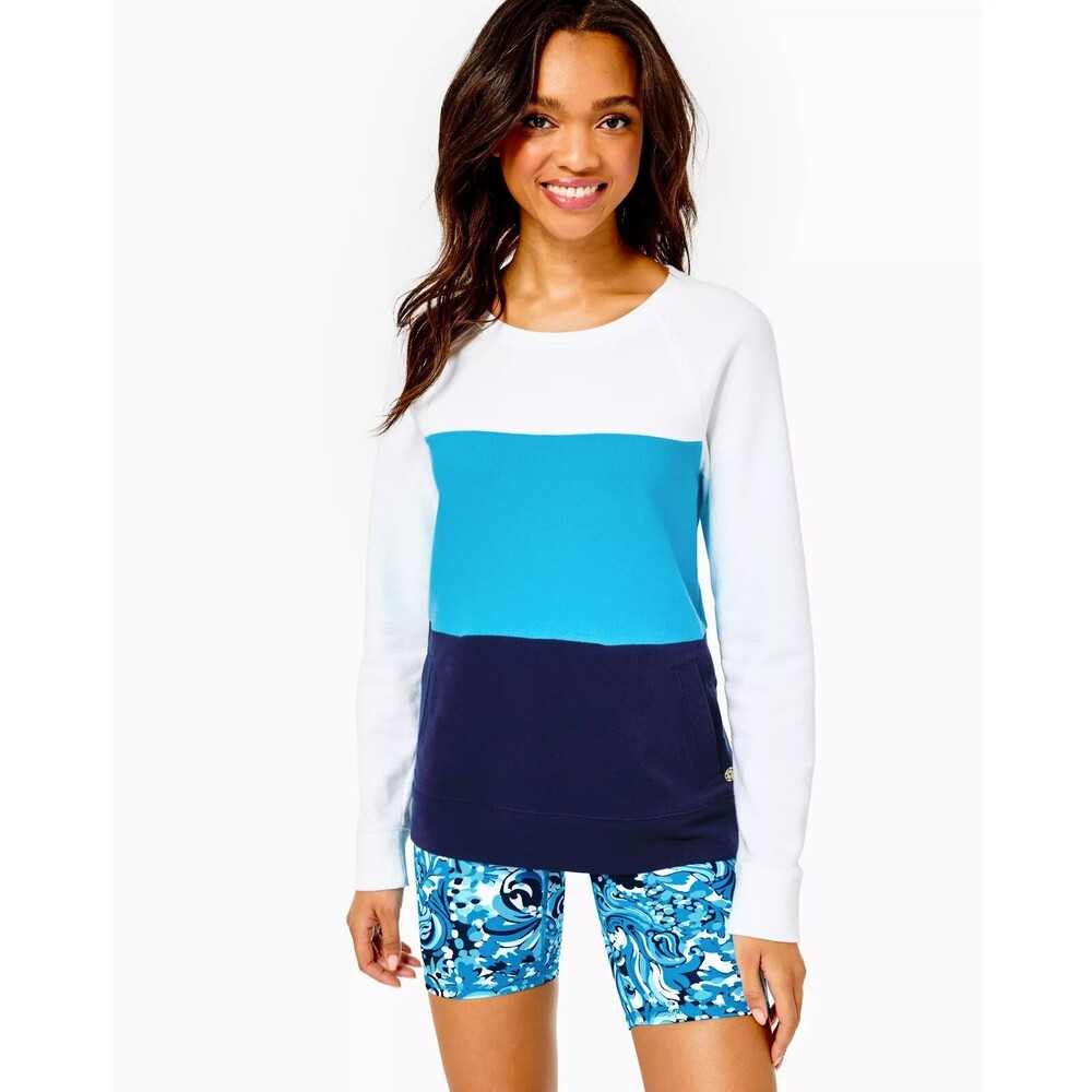 Lilly Pulitzer Luxletic Beach Comber Pullover Tunic Top Colorblock XS 266173